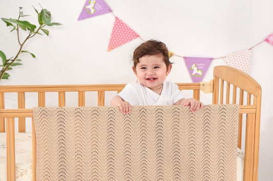 CREAM CROCHET BLANKET