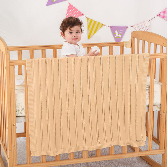 CREAM TWISTED ROPE BLANKET