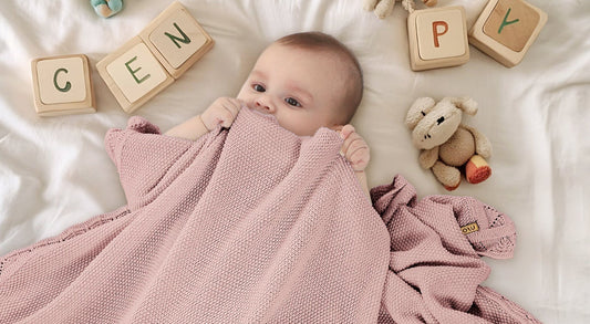 DUSTY ROSE KNITTED BABY BLANKET