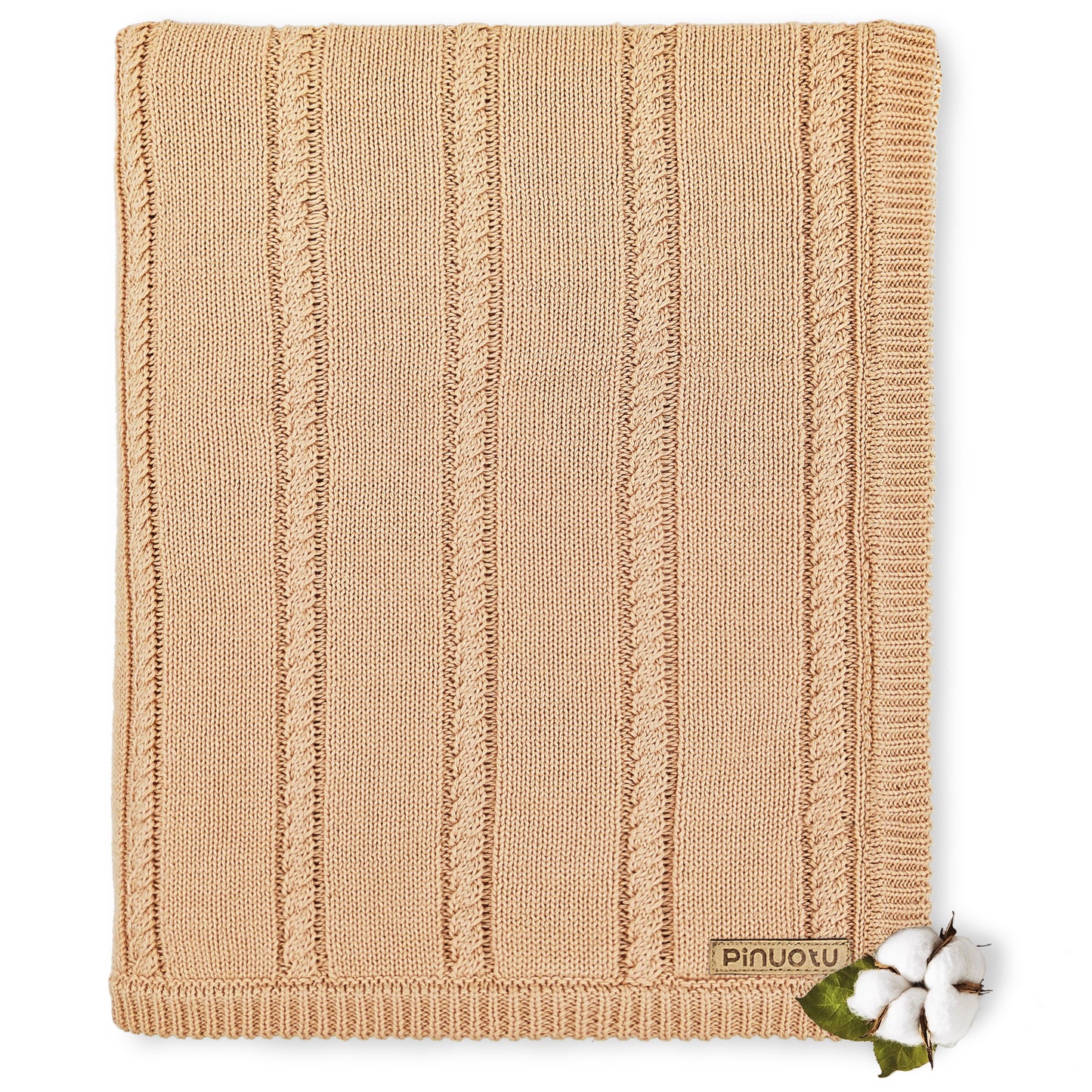 CREAM TWISTED ROPE BLANKET