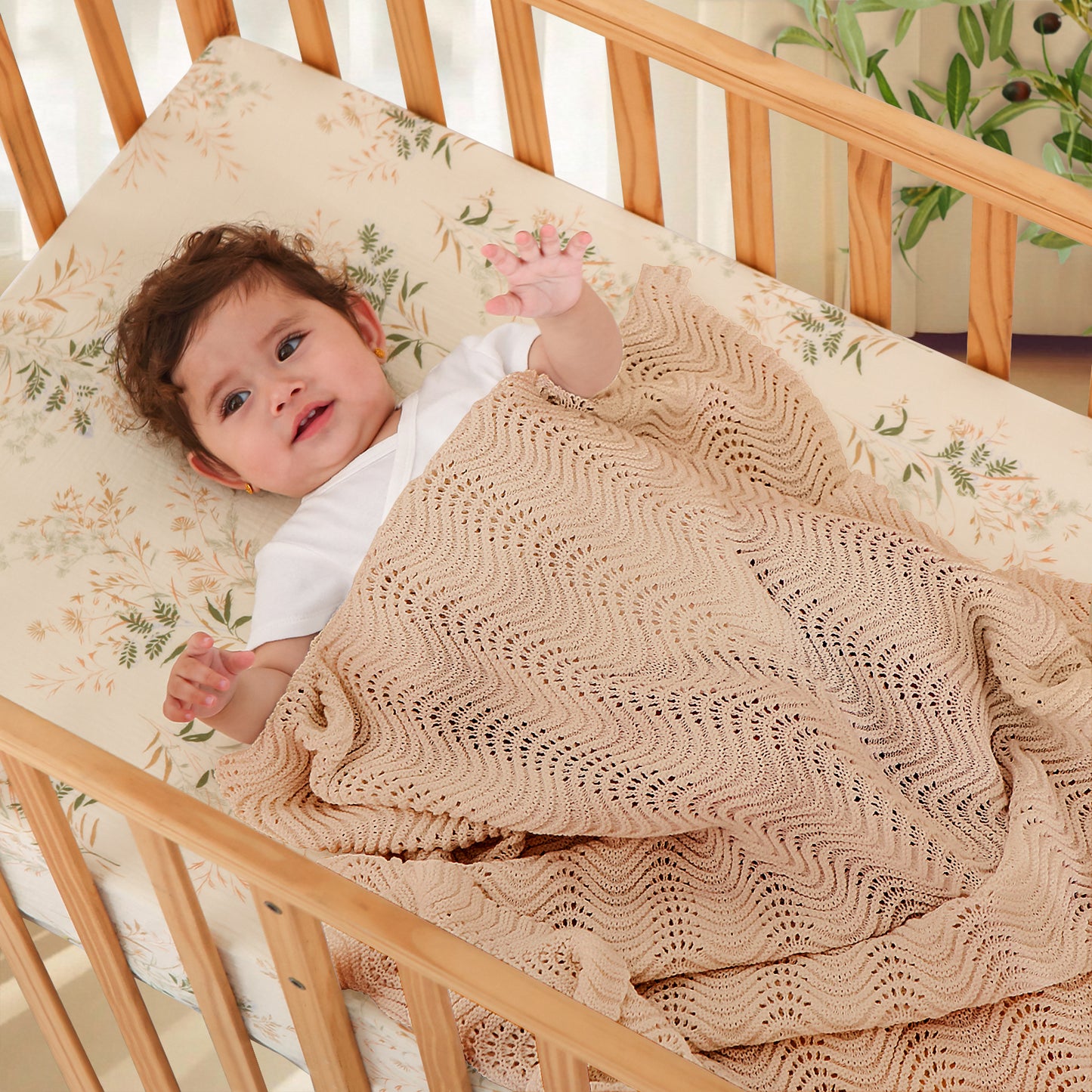CREAM CROCHET BLANKET