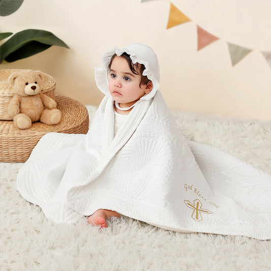 Embroidered Baptism & Christening Baby Blanket