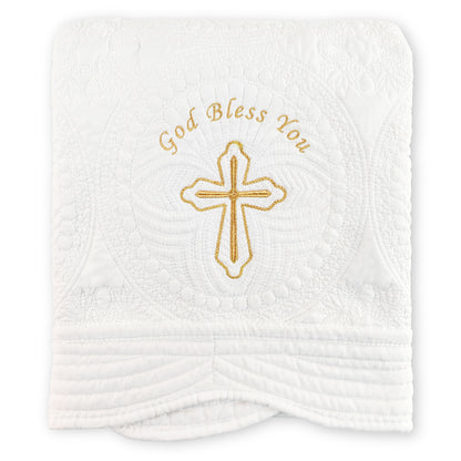 Embroidered Baptism & Christening Baby Blanket