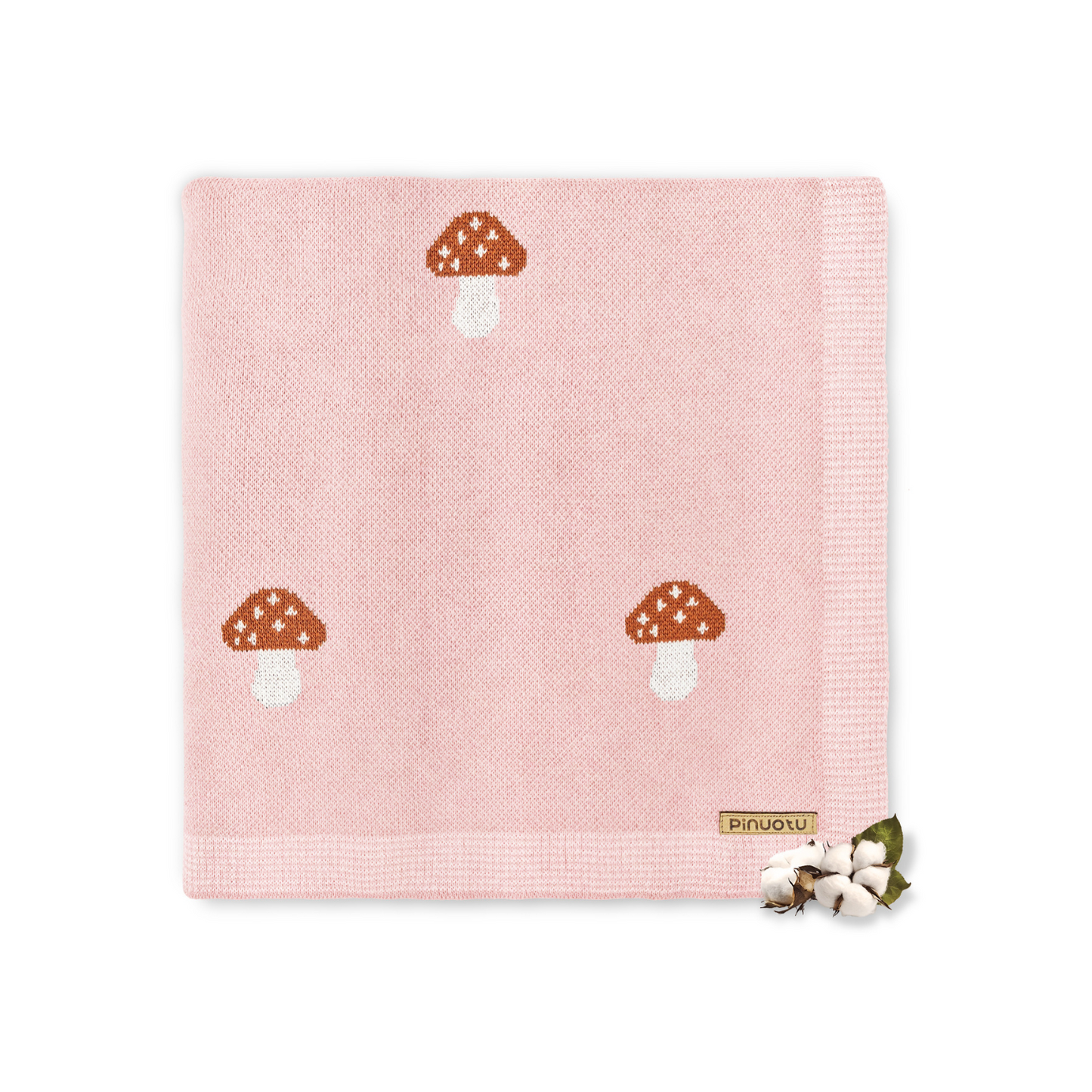 PINK MUSHROOM BABY BLANKT