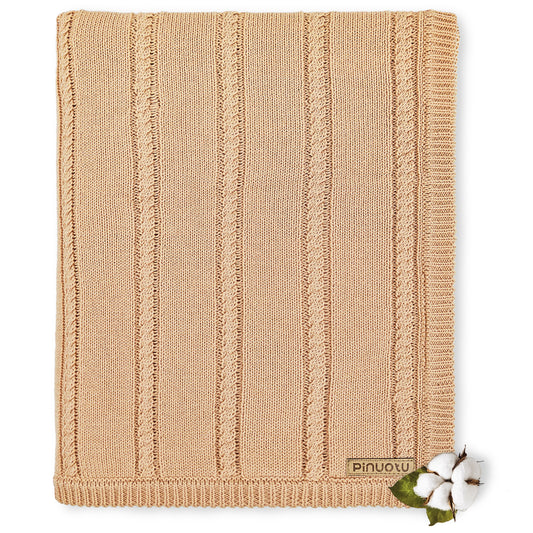 CREAM TWISTED ROPE BLANKET