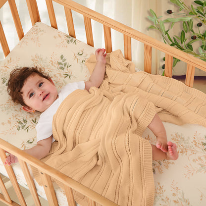 CREAM TWISTED ROPE BLANKET