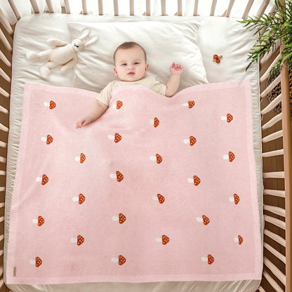 PINK MUSHROOM BABY BLANKT