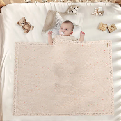 OATMEAL FLECK KNITTED BABY BLANKET