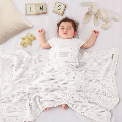 WHITE POINTELLE BLANKET
