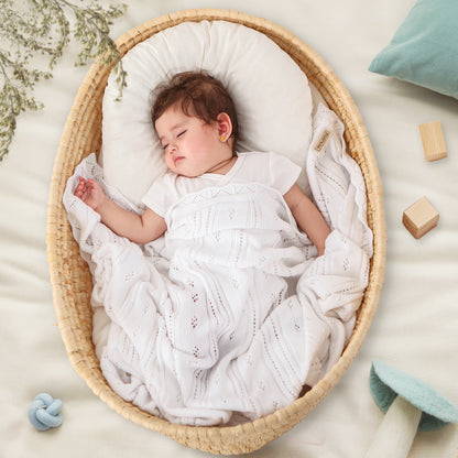 WHITE POINTELLE BLANKET