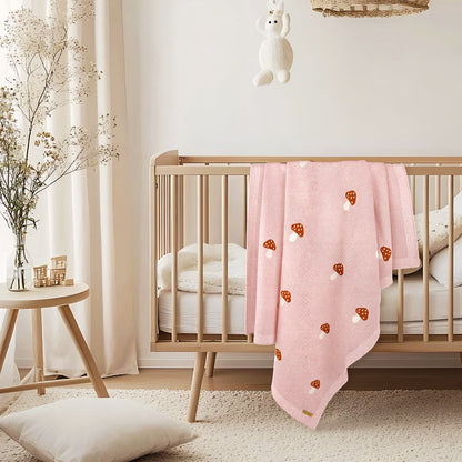 PINK MUSHROOM BABY BLANKT