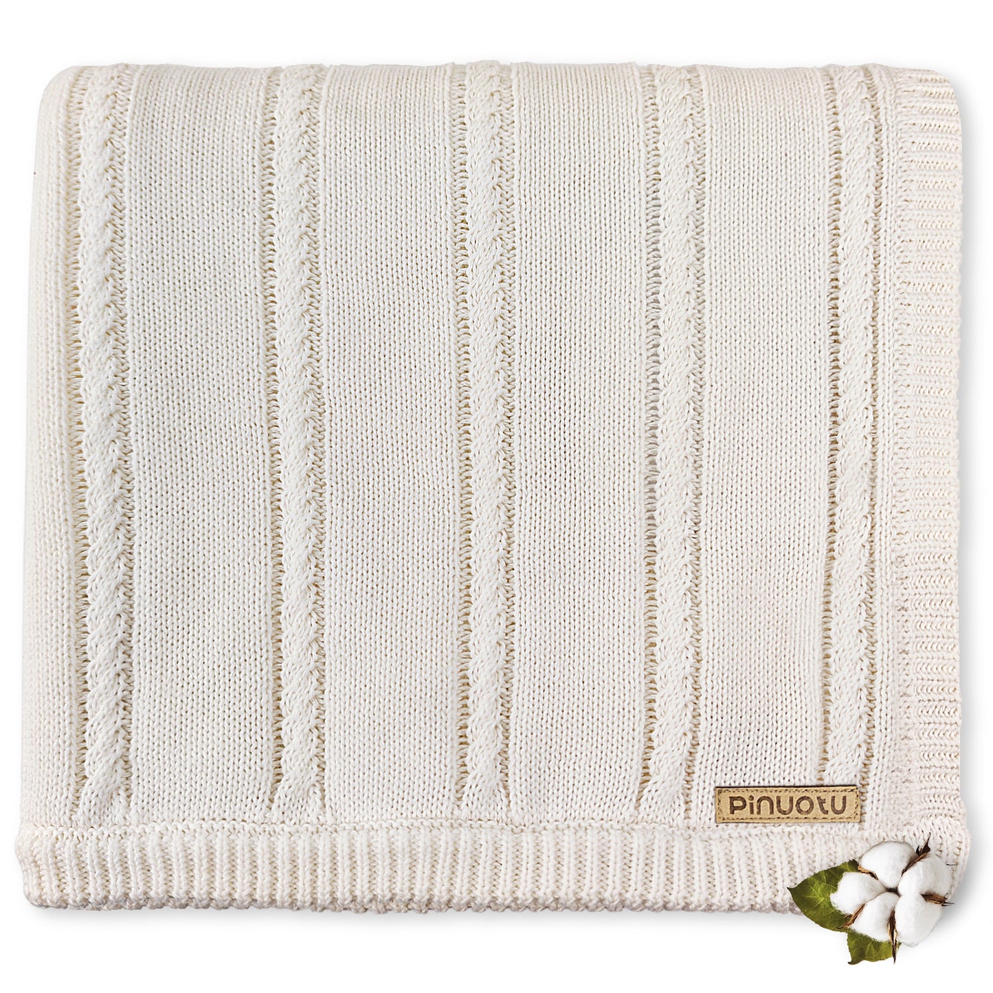WHITE TWISTED ROPE BLANKET