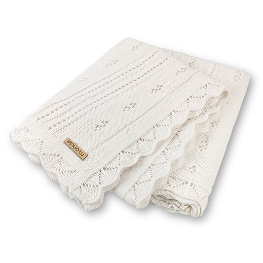 WHITE POINTELLE BLANKET