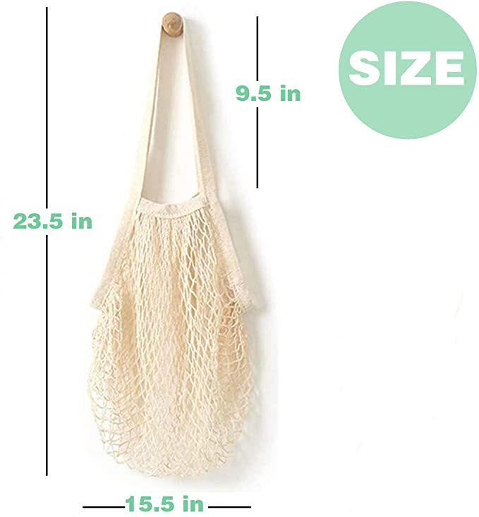 YOYI YOYI Sac d'épicerie réutilisable en maille de coton (3 pièces)
