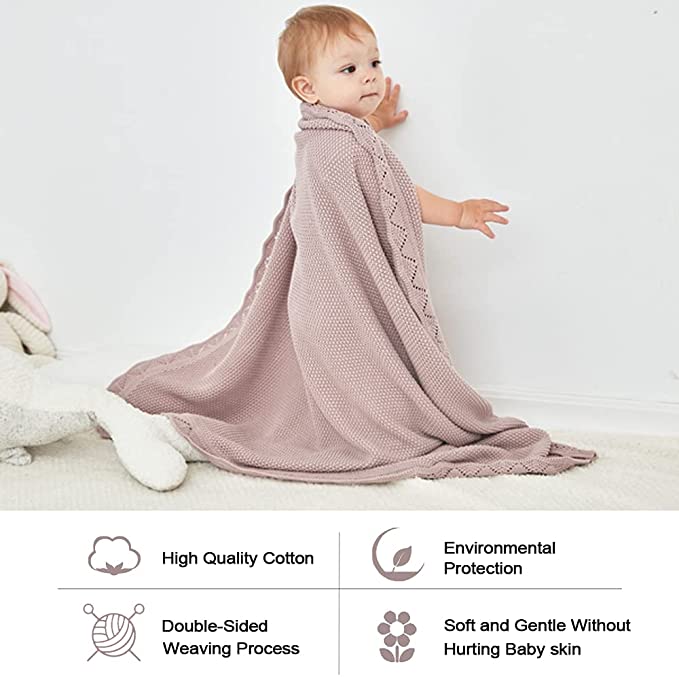 YOYI YOYI Couvertures pour tout-petits en tricot gaufré