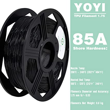 SUNLU Flexible TPU 3D Printer Filament 1.75mm Black TPU Filament 1.75 +/-  0.02mm for 3D Printing, 1.1 lbs Spool