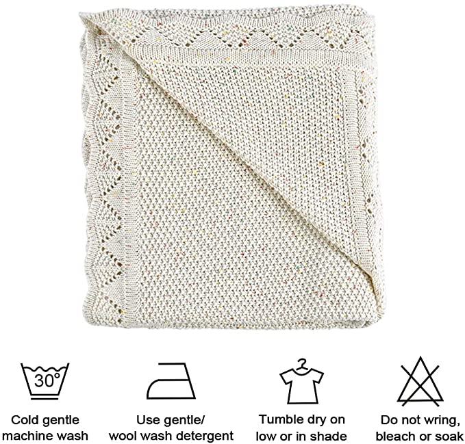 YOYI YOYI Couvertures pour tout-petits en tricot gaufré