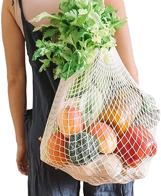 YOYI YOYI Sac d'épicerie réutilisable en maille de coton (3 pièces)