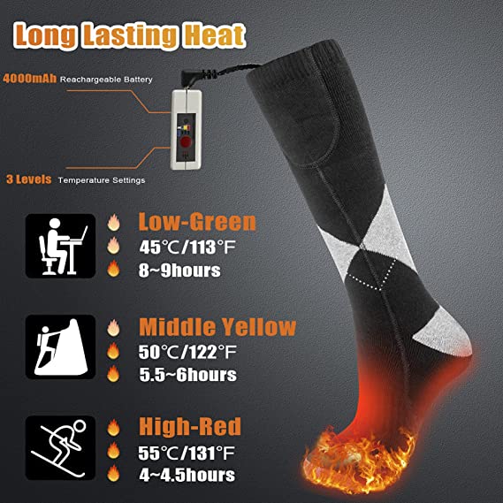 YOYI YOYI Chaussettes Chauffantes pour Hommes Femmes