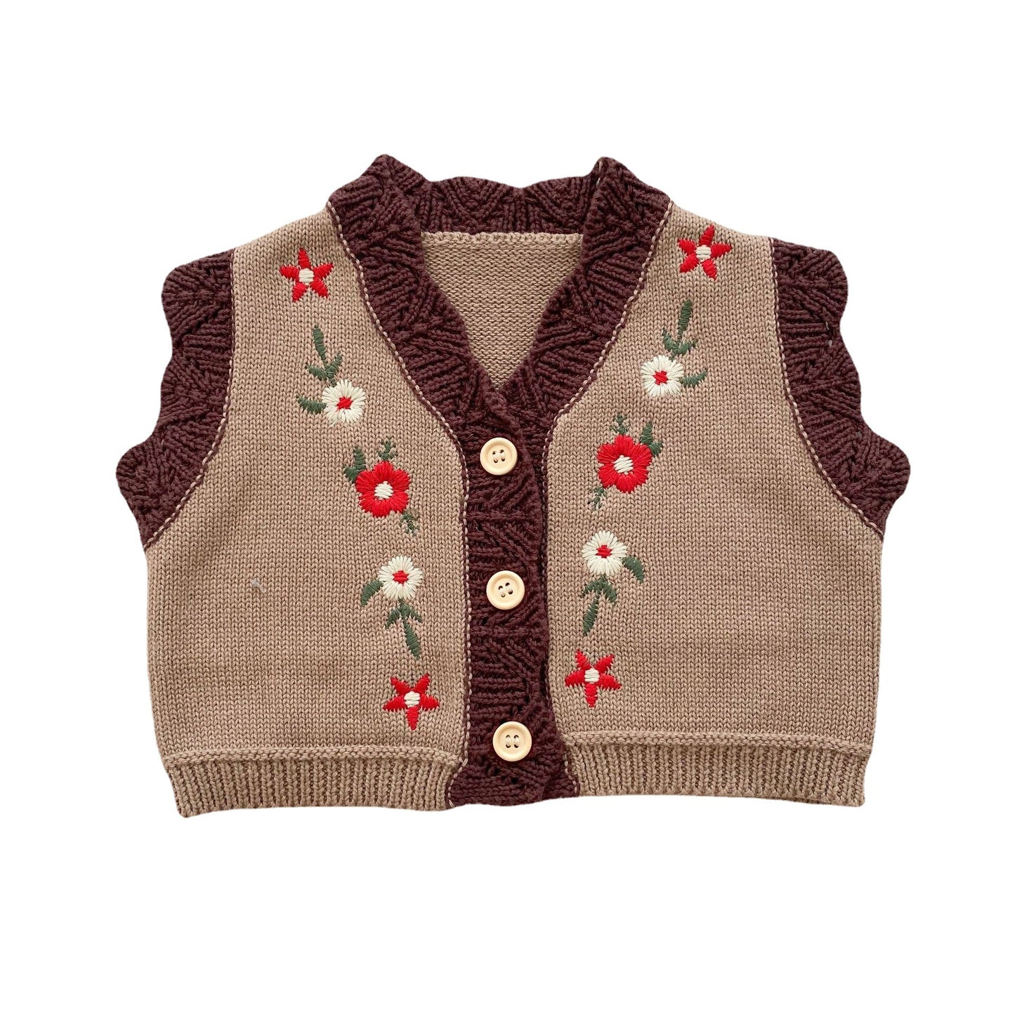 YOYI YOYI Lace Embroidery Sweater Vest