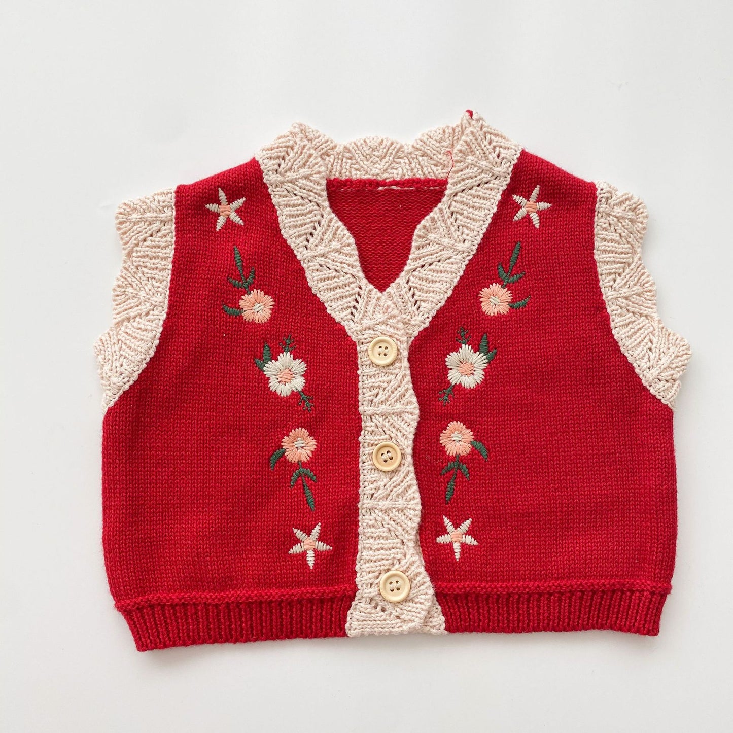 YOYI YOYI Lace Embroidery Sweater Vest