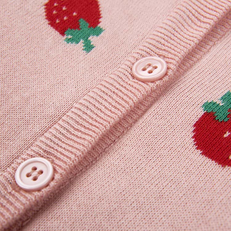 YOYI YOYI Pull en tricot fraise mignon