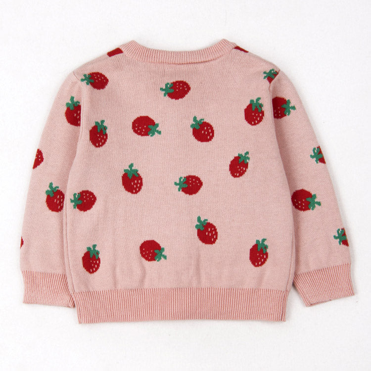 YOYI YOYI Pull en tricot fraise mignon