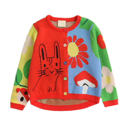 YOYI YOYI Cardigan Flower Bunny Colorblock