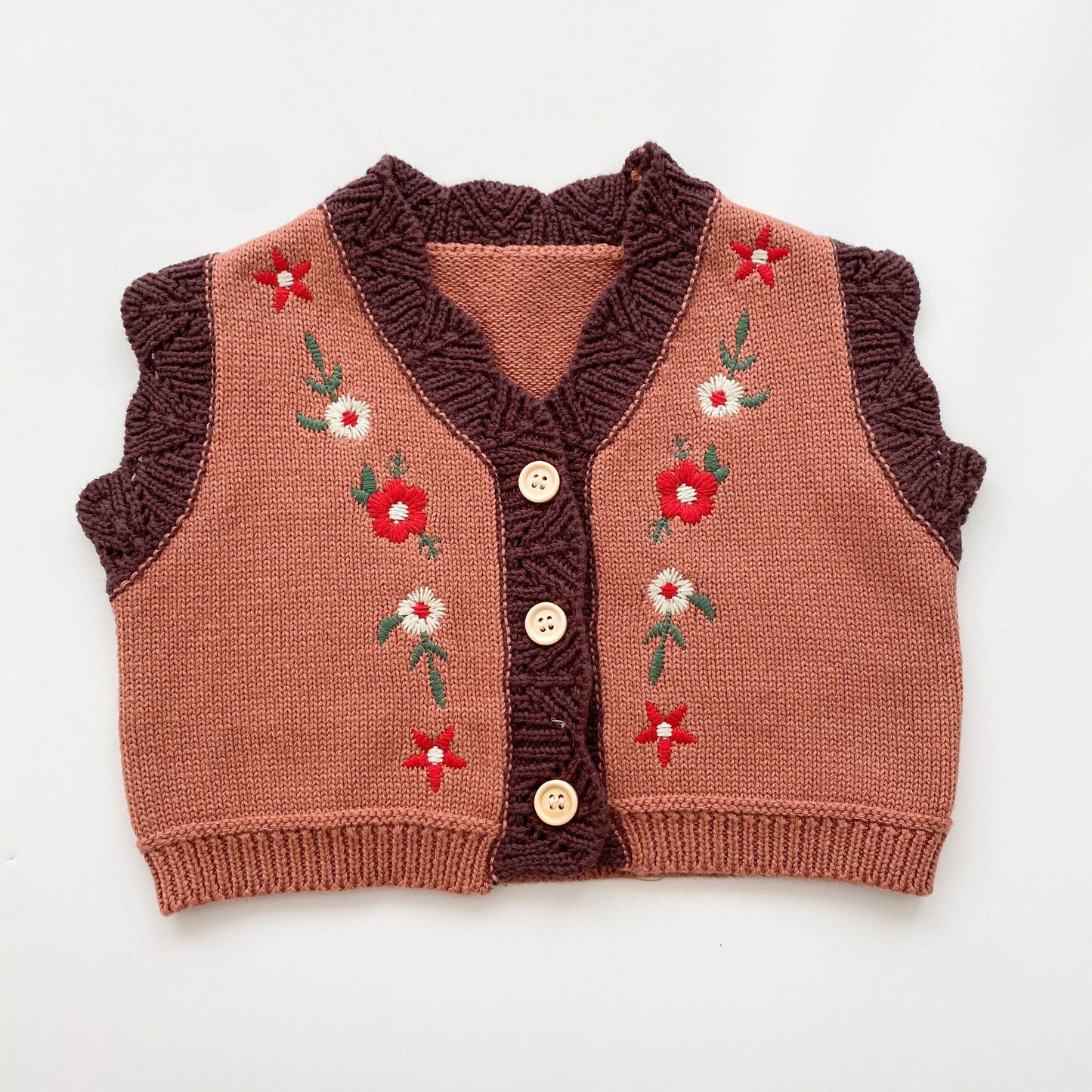 YOYI YOYI Lace Embroidery Sweater Vest