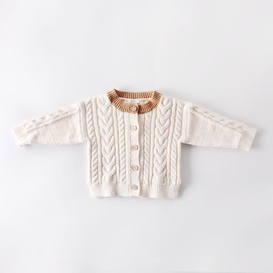 YAYI YOYI Cardigan en coton torsadé pour enfants