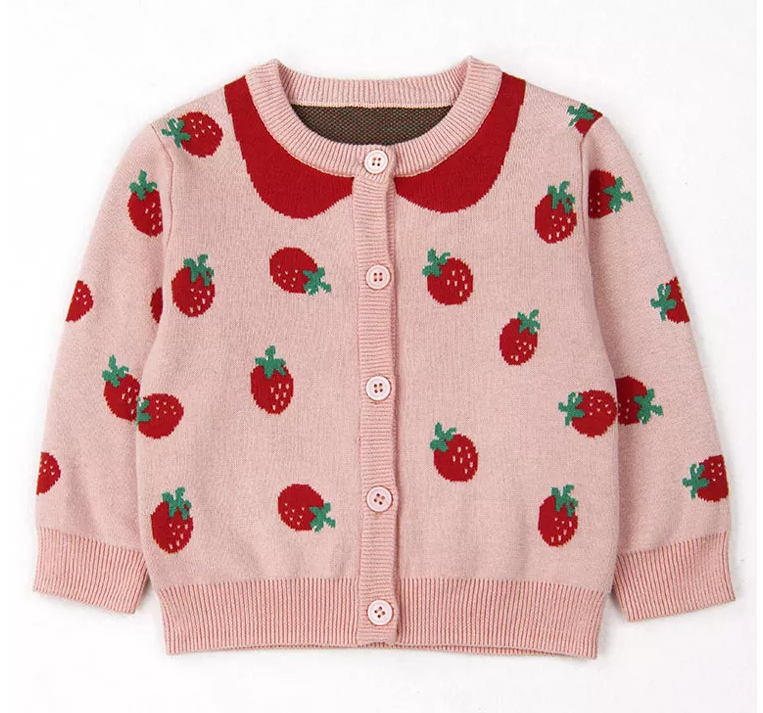 YOYI YOYI Pull en tricot fraise mignon